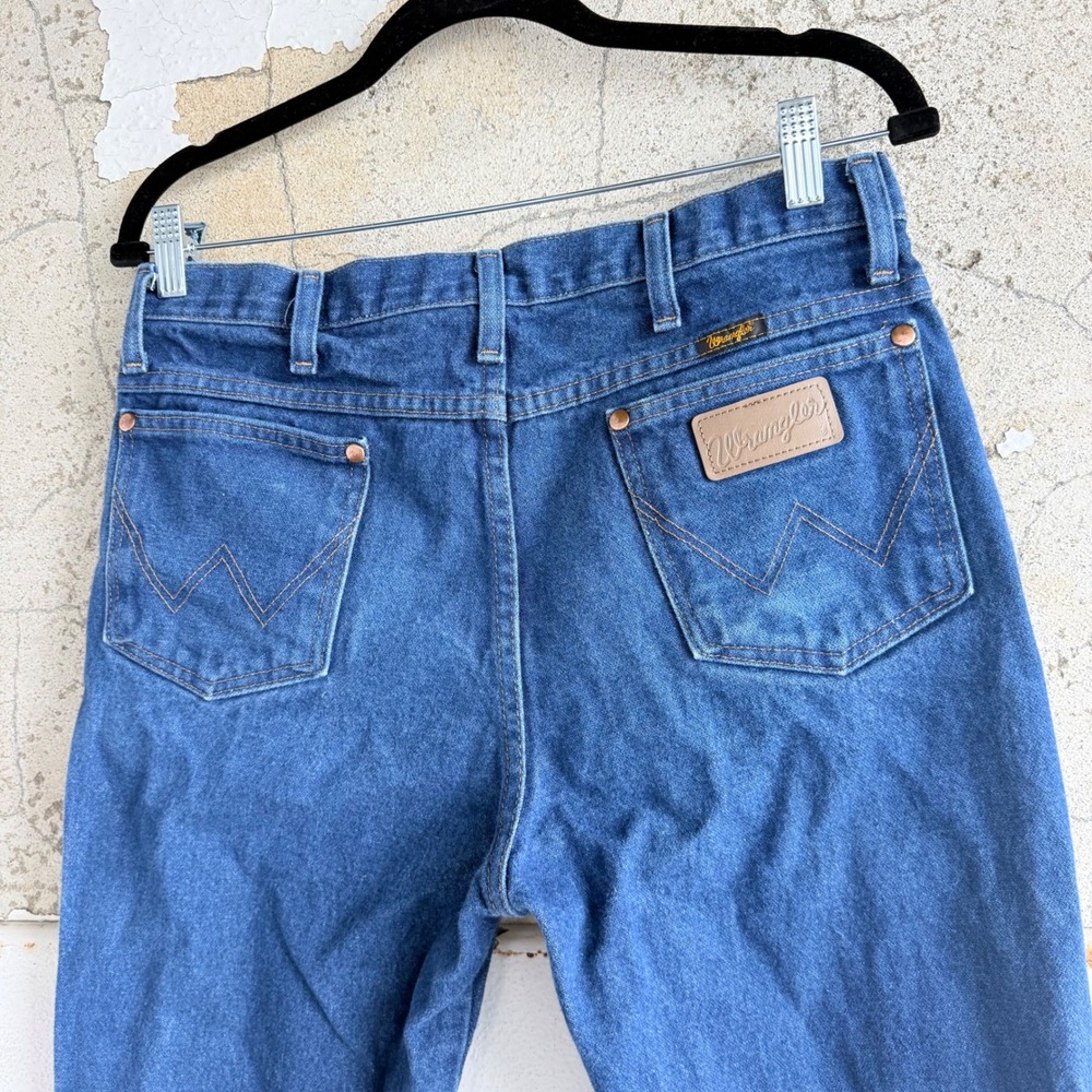 Wrangler Jeans Cowboy Cut Slim Fit Denim Mens 34x30 Medium Wash Western Workwear